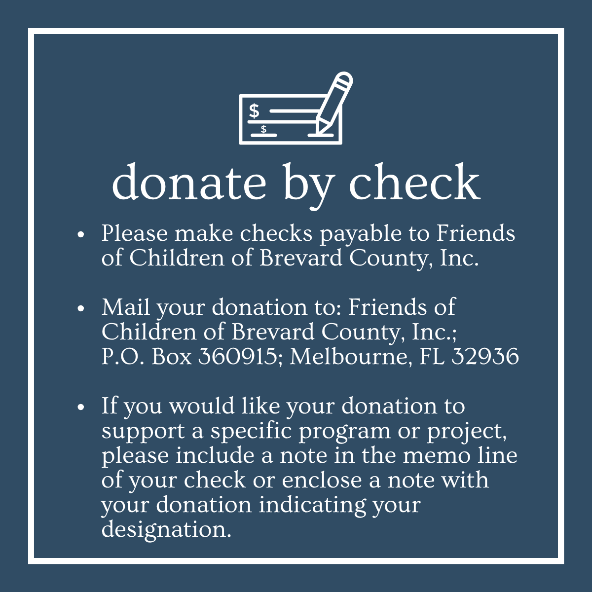 Donate by Check