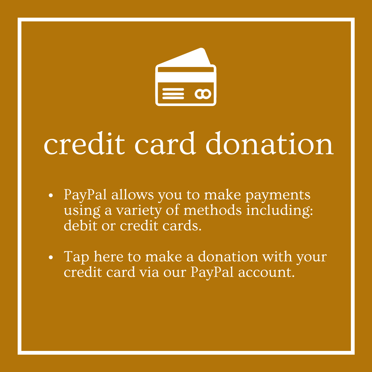 Donate via Credit Card